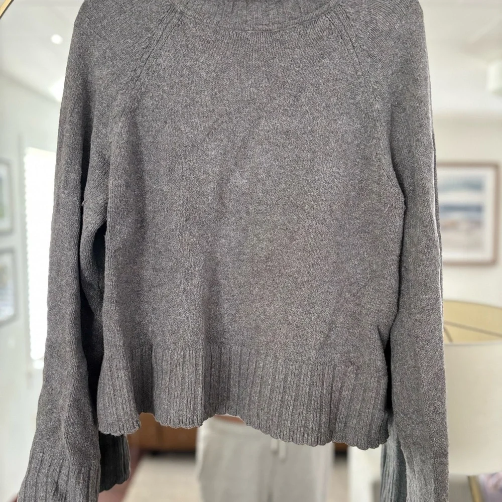 Cozy Grey Turtleneck Women's Sweater - Picture 2 of 3